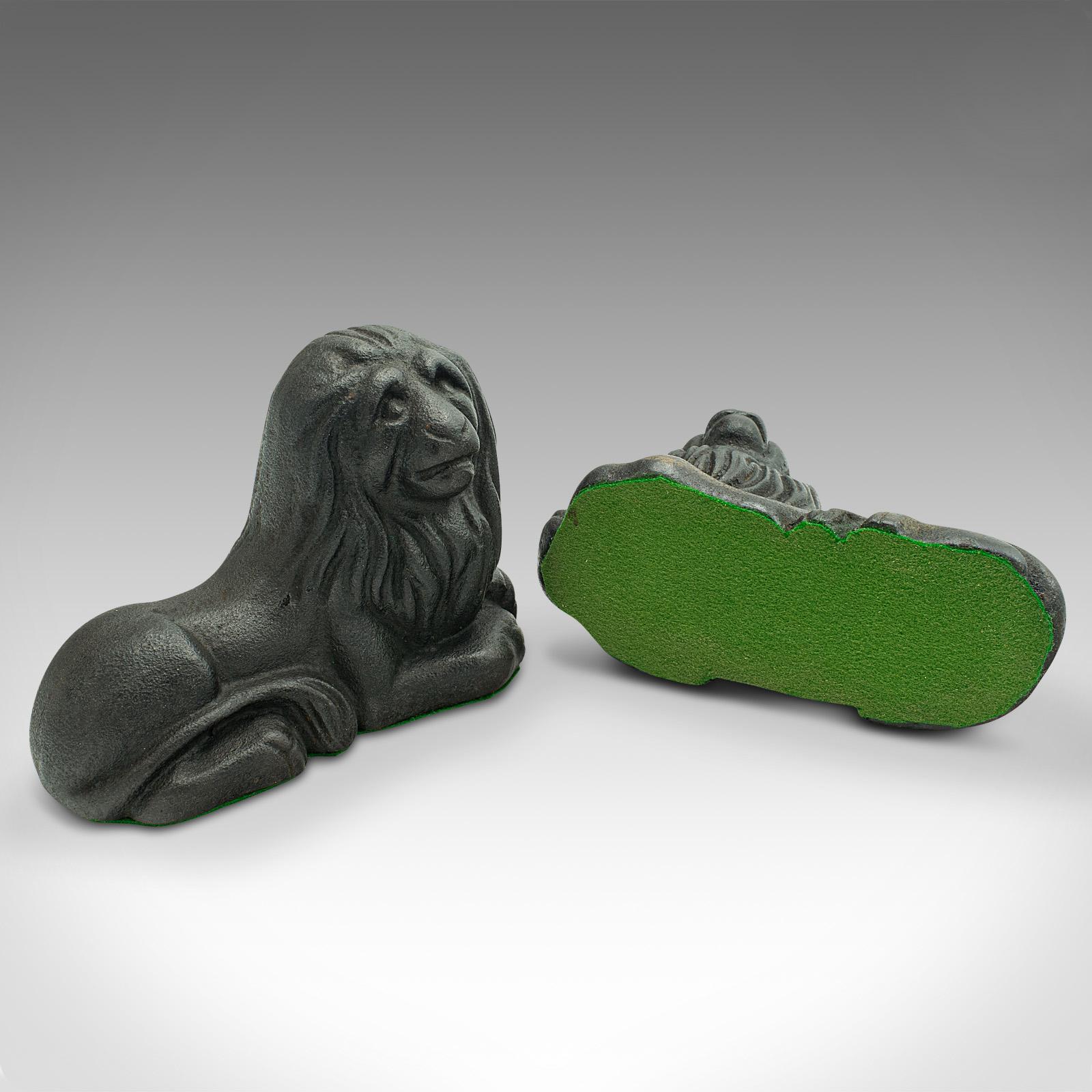 Pair of Antique Lion Bookends, English, Cast Iron, Decor, Book Rest, Victorian For Sale 5