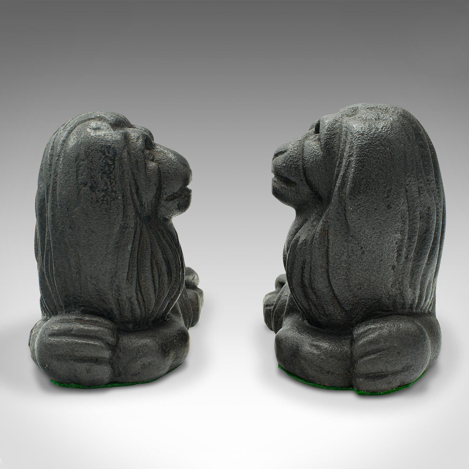 Pair of Antique Lion Bookends, English, Cast Iron, Decor, Book Rest, Victorian In Good Condition For Sale In Hele, Devon, GB
