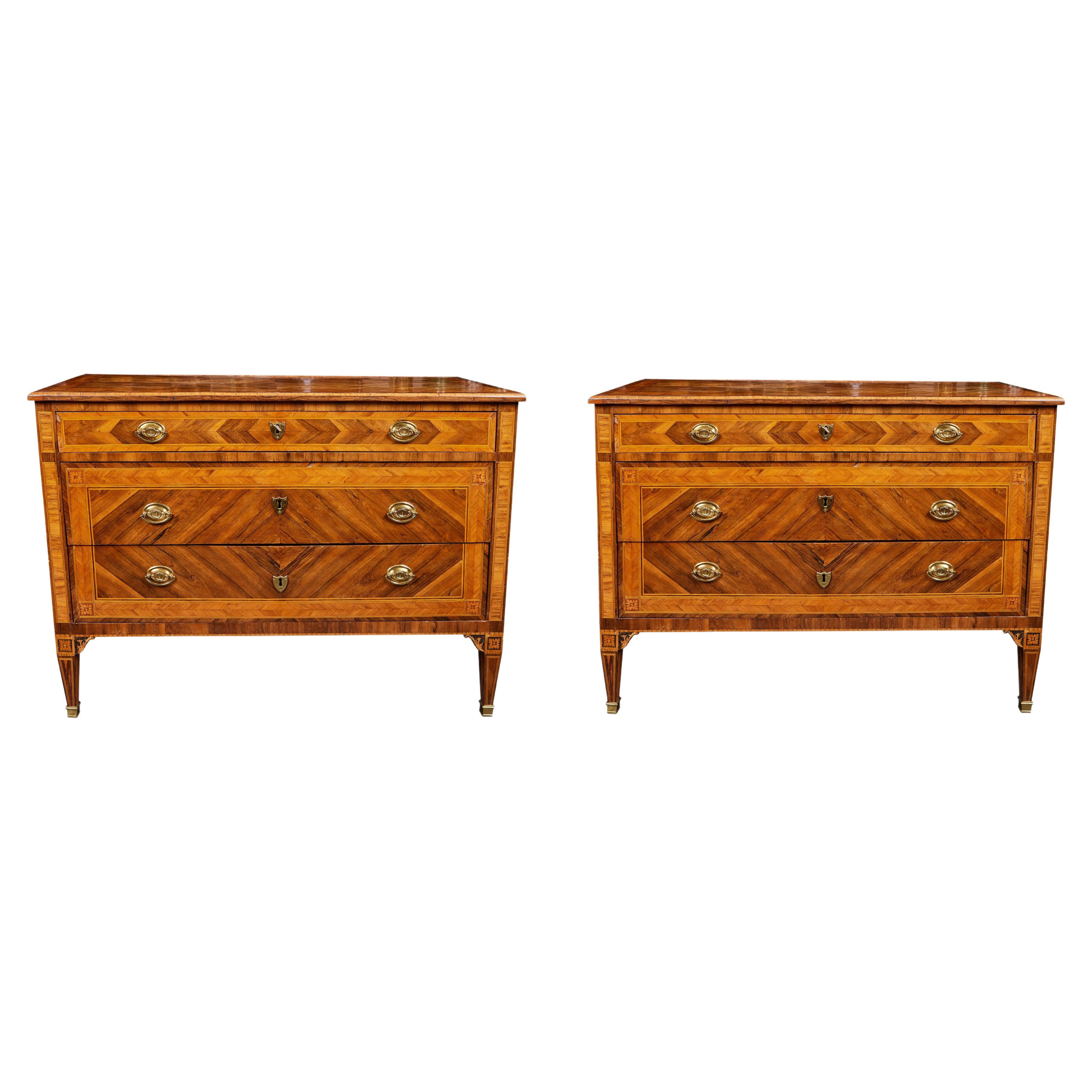 Pair of Antique, Lombardi Commodes For Sale