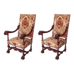 Paar antike Sessel aus Nussbaumholz im Stil Ludwig XIV. aus Frankreich