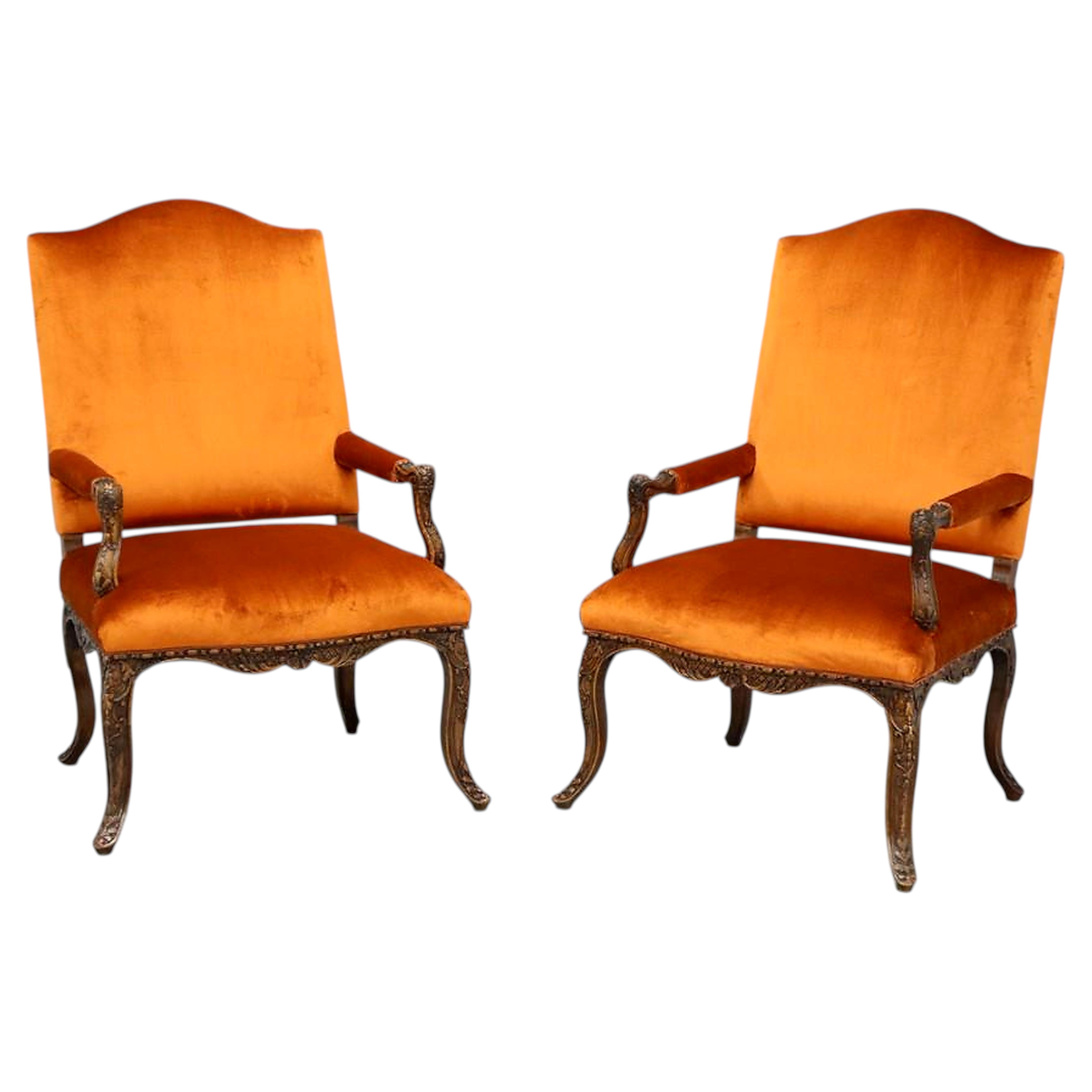 Pair of Antique Louis XV Fauteuils For Sale