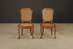Pair of Antique Louis XV Style Walnut Caned Side Chairs, France, 19th Century