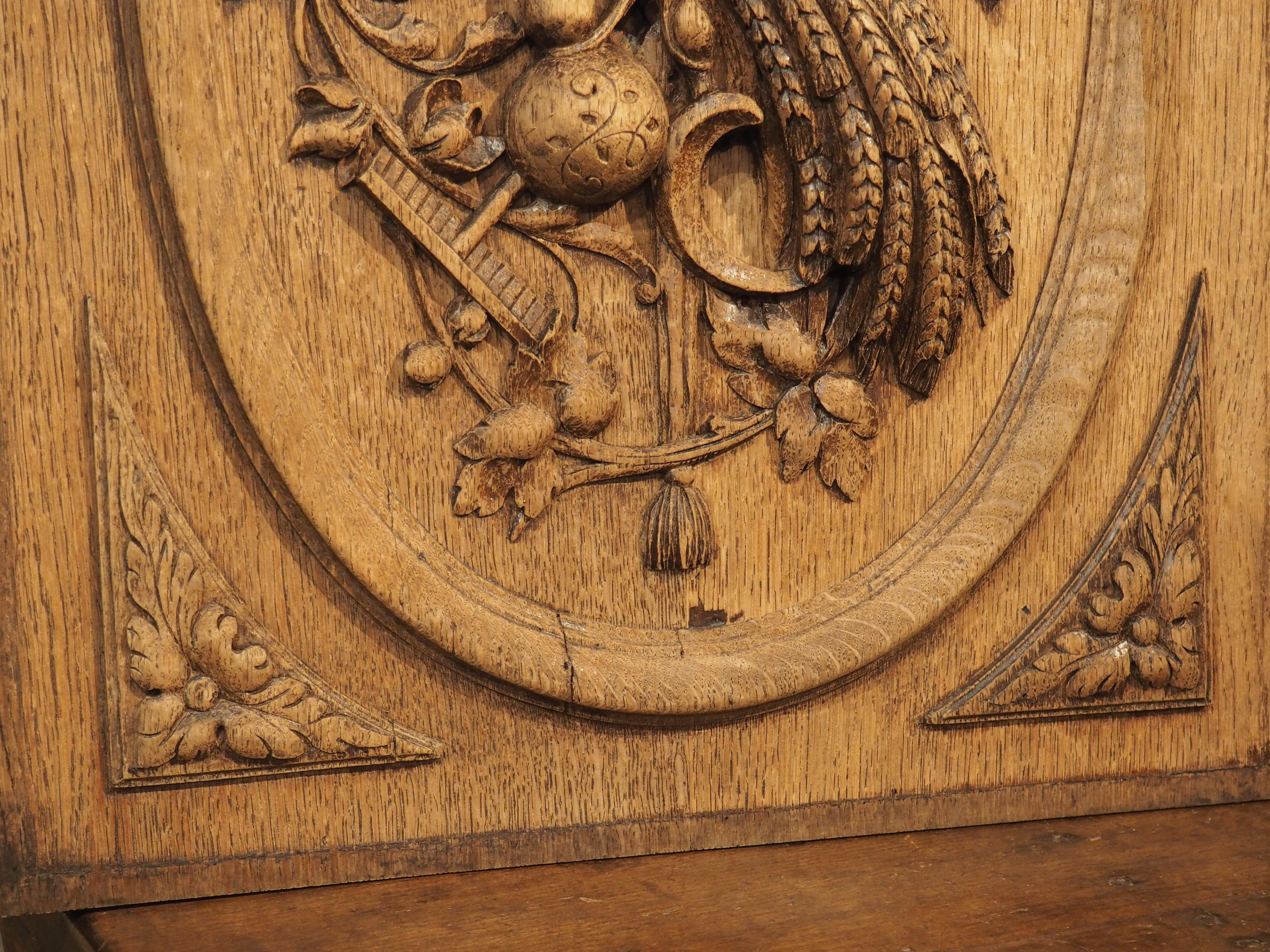 Wood Pair of Antique Louis XVI Style Carved Trophy Plaques from France, circa 1880