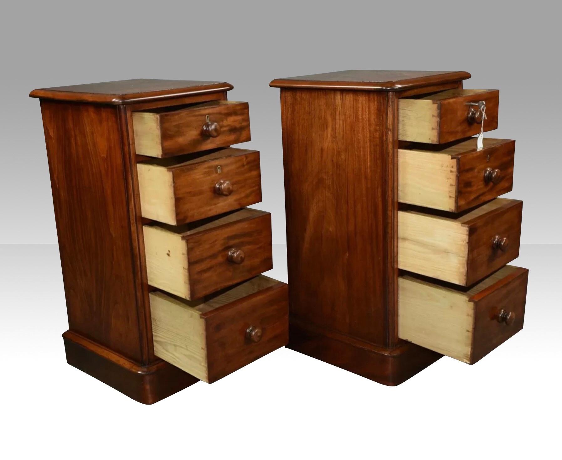 Pair of Antique Mahogany Bedside Chests, Cabinets In Good Condition In Antrim, GB