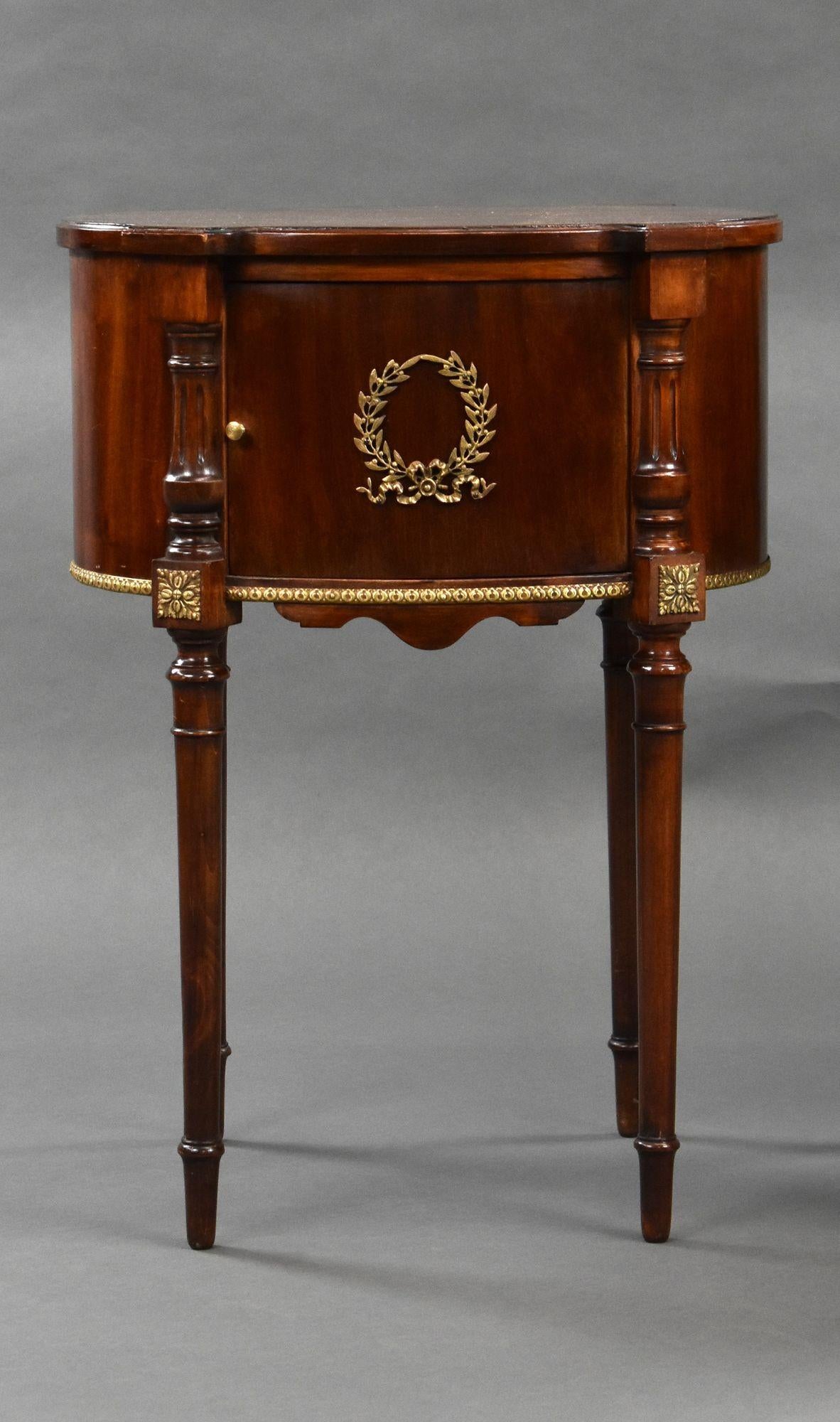 French Pair of Antique Mahogany Bedside Tables
