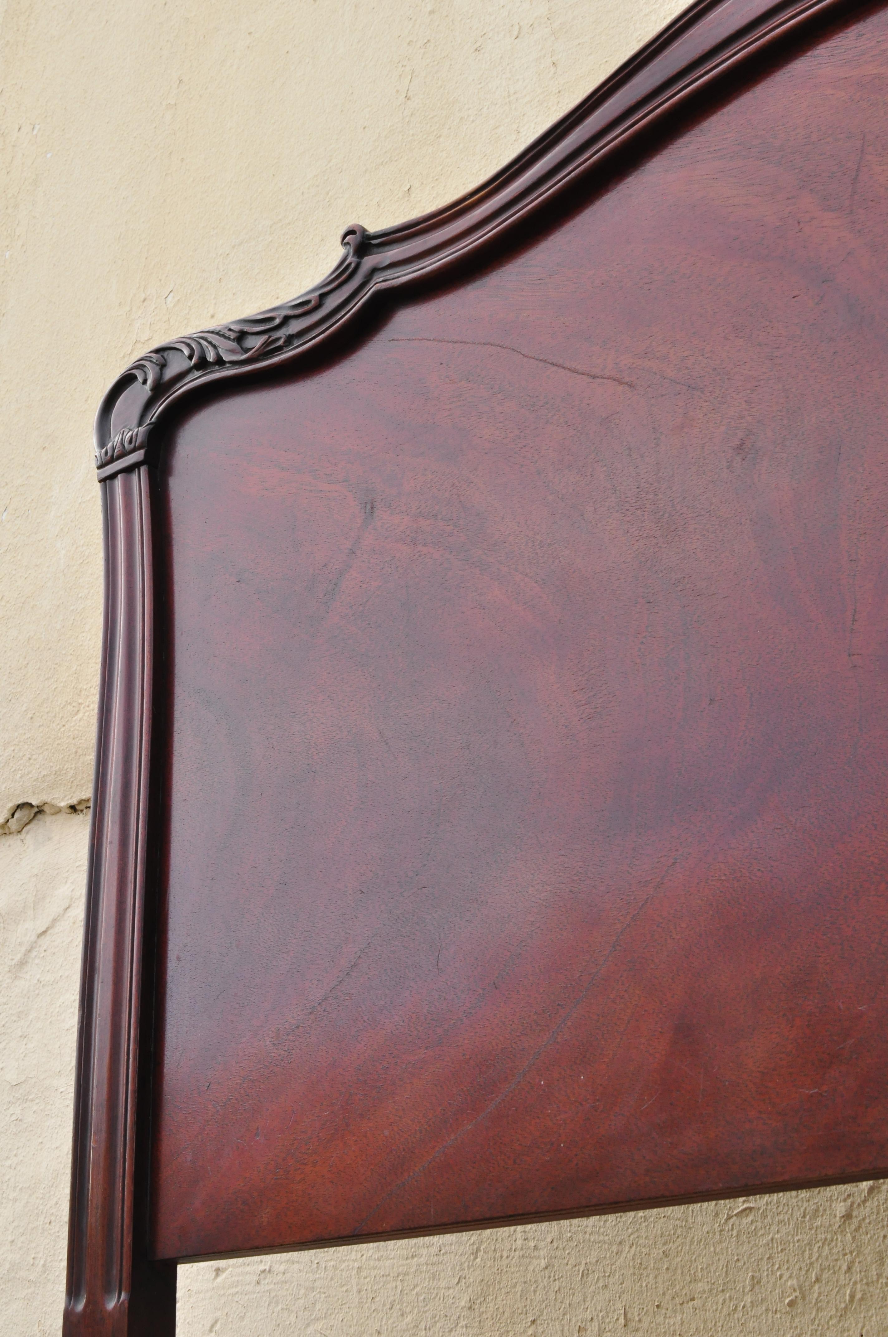 American Pair of Antique Mahogany Chinese Chippendale Twin Single Carved Bed Frames