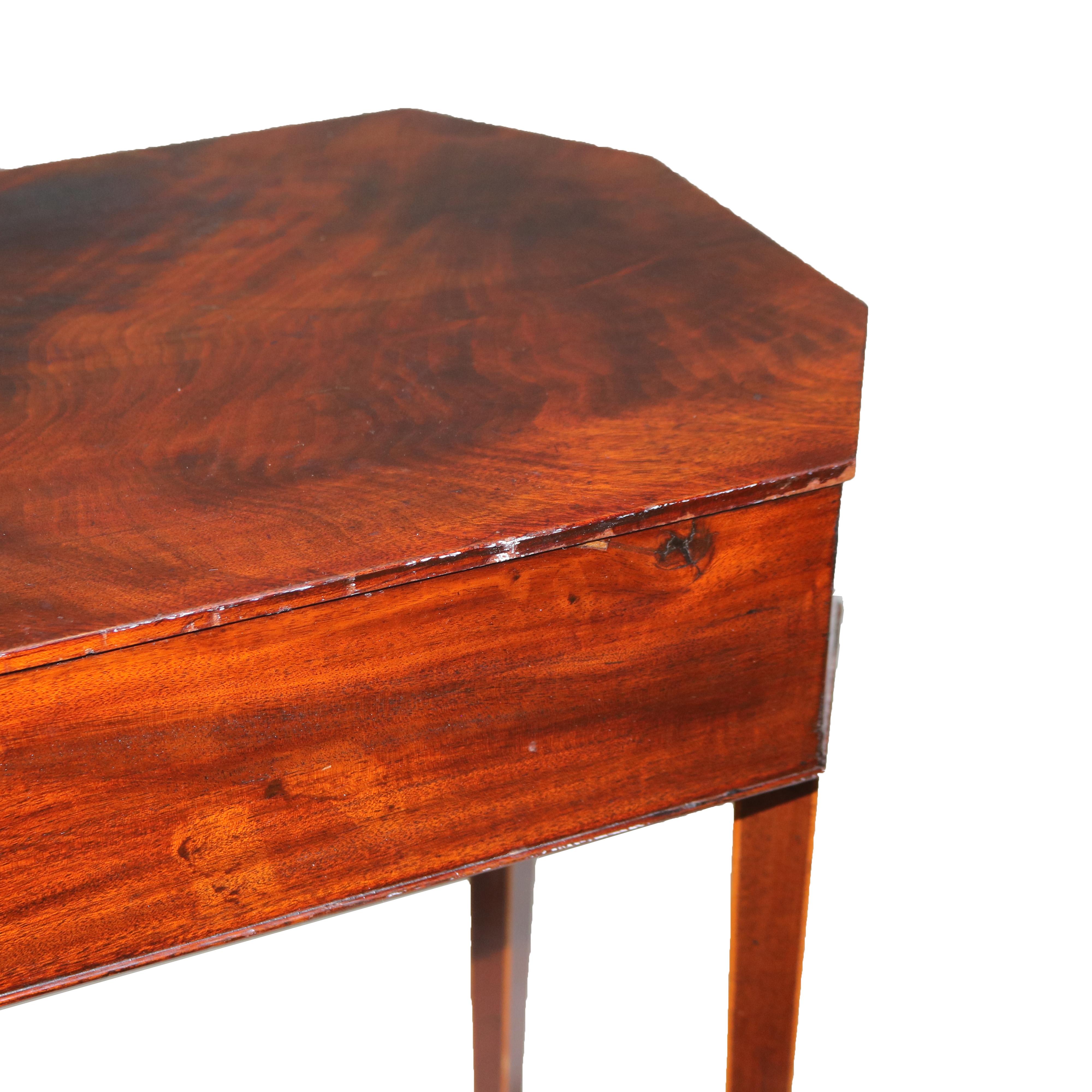 Pair of Antique Mahogany Hepplewhite Inlaid Two-Drawer Side Tables C1830 2