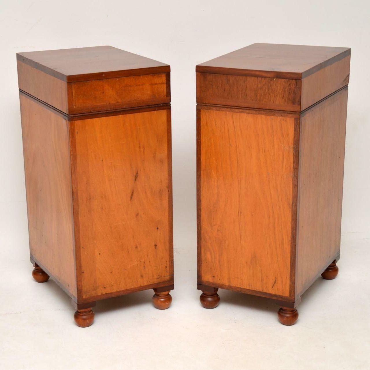 Pair of Antique Mahogany Military Campaign Bedside Chests 6