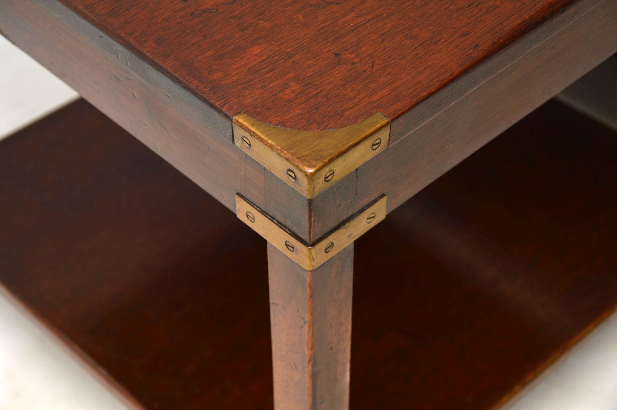  Pair of Antique Mahogany Military Campaign Side Tables In Excellent Condition In London, GB