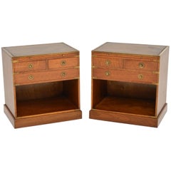 Pair of Antique Mahogany Military Campaign Style Cabinets Pair of Antique Mahogany Military Campaign Style Cabinets