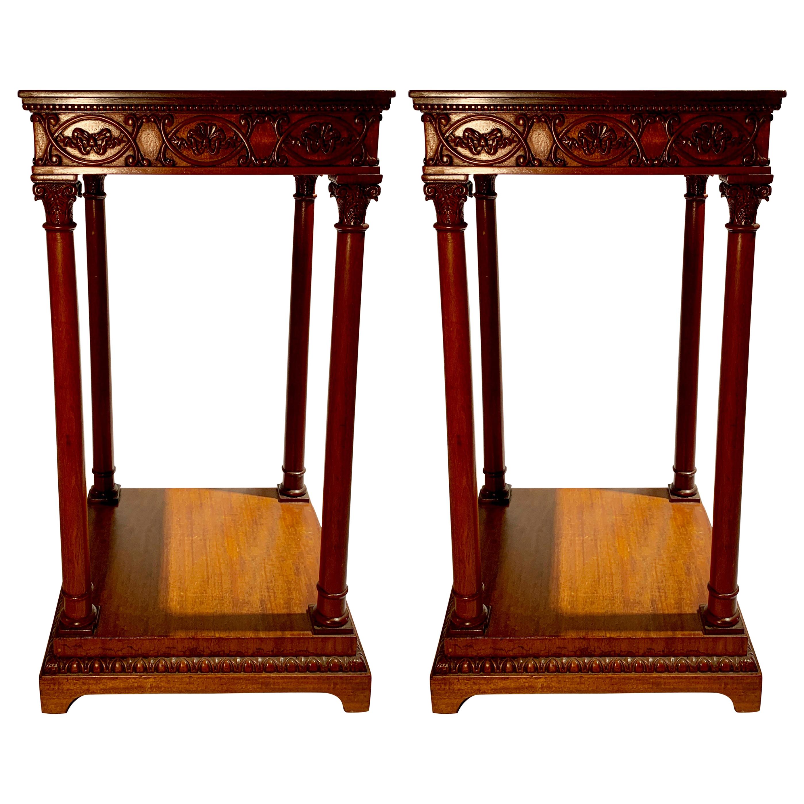 Pair of Antique Mahogany Pedestal Tables