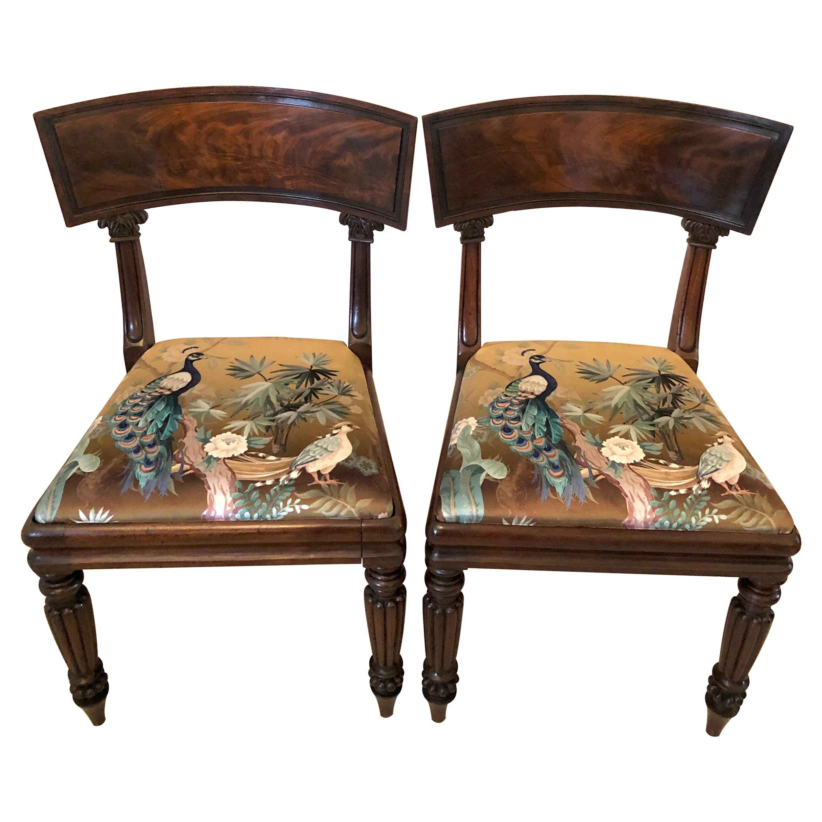 Pair of Antique Mahogany Regency Library Chairs
