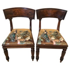 Pair of Antique Mahogany Regency Library Chairs