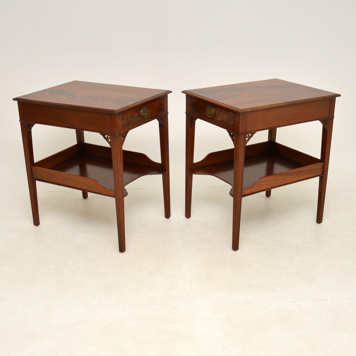 Pair of Antique Mahogany Side / Bedside Tables 4