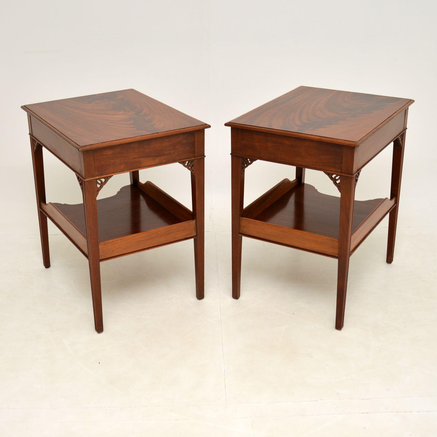 Pair of Antique Mahogany Side / Bedside Tables 6