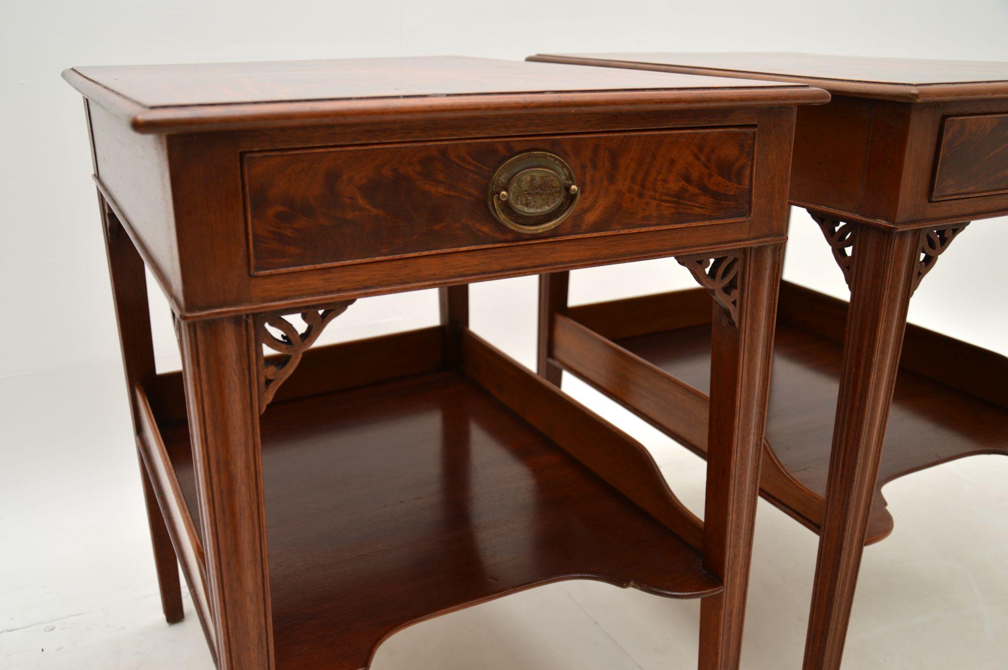 Pair of Antique Mahogany Side / Bedside Tables 1