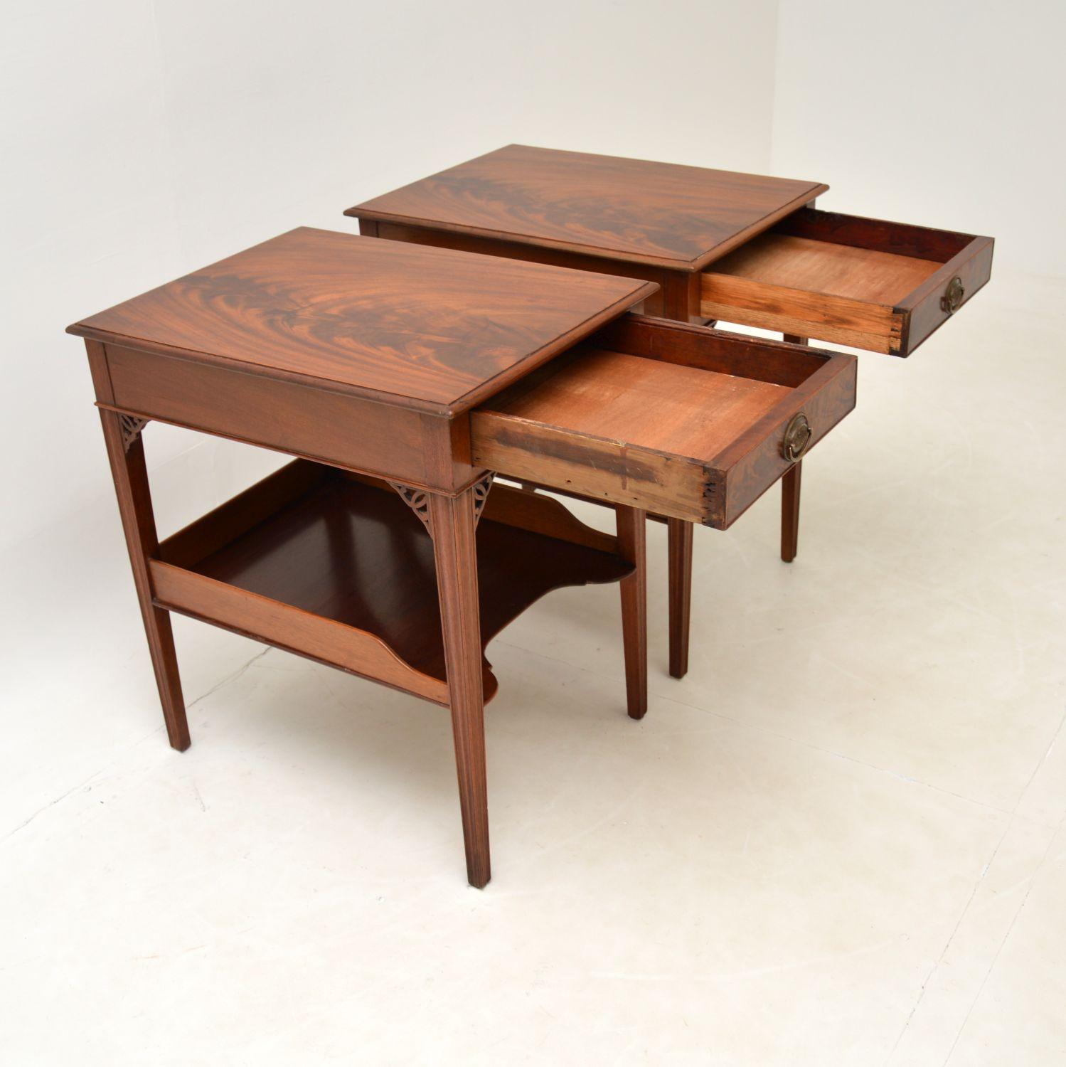 Pair of Antique Mahogany Side / Bedside Tables 3