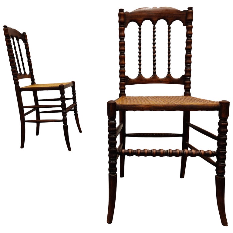Pair of Antique Mahogany Side Chairs, 1920s at 1stDibs