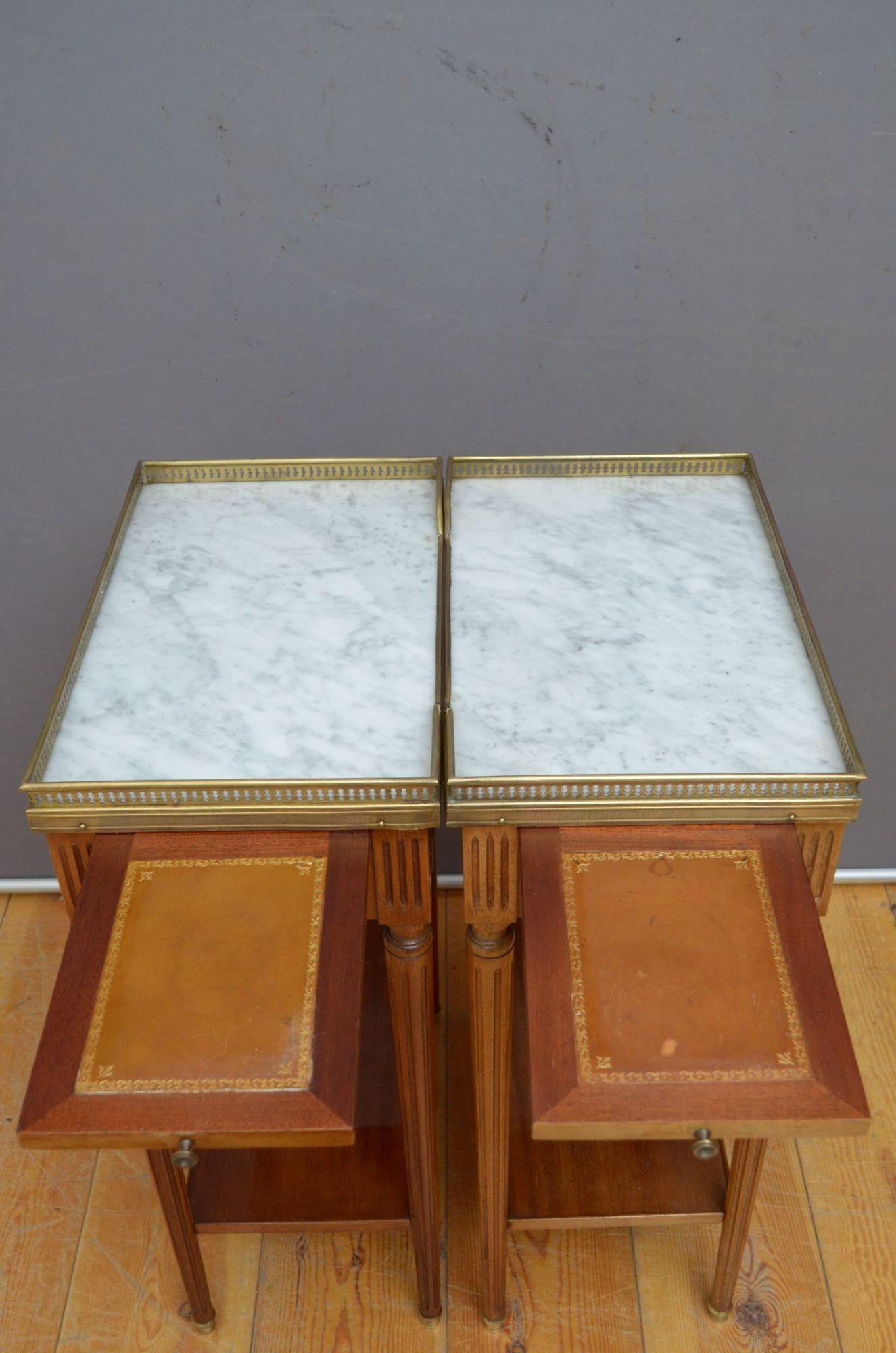 Pair of Antique Mahogany Side Tables or Bedside Tables 4