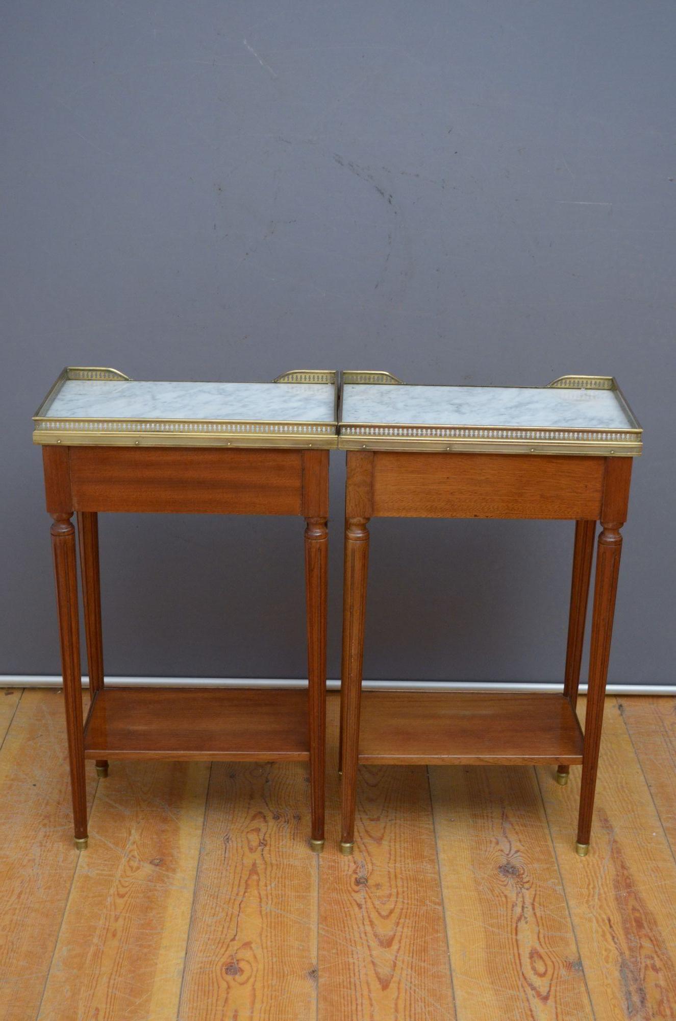 Pair of Antique Mahogany Side Tables or Bedside Tables 3