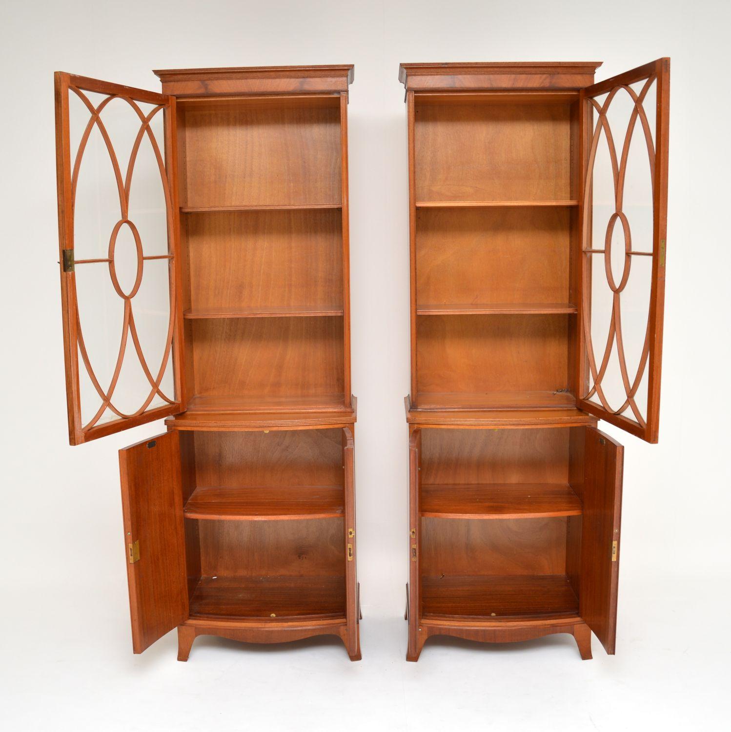 Sheraton Pair of Antique Mahogany Waring and Gillows Bookcases