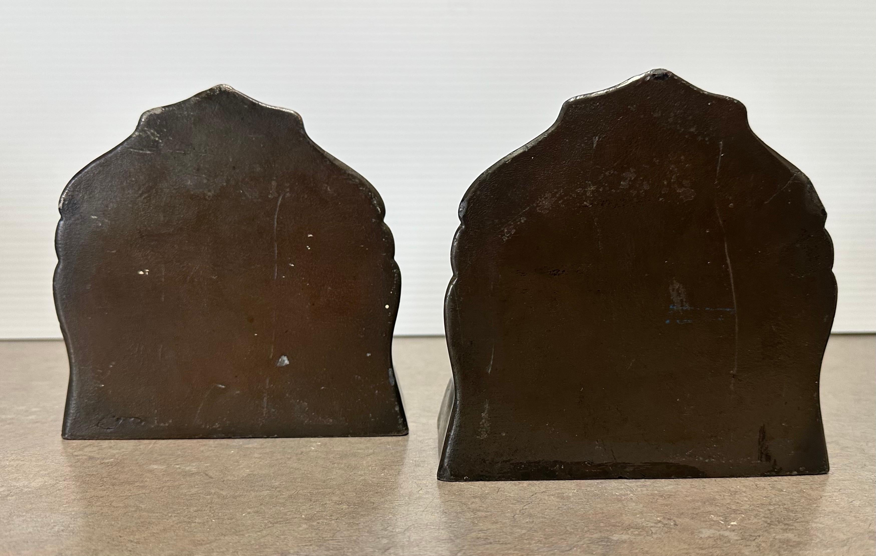 Coppia di fermalibri antichi in stile Art Nouveau 