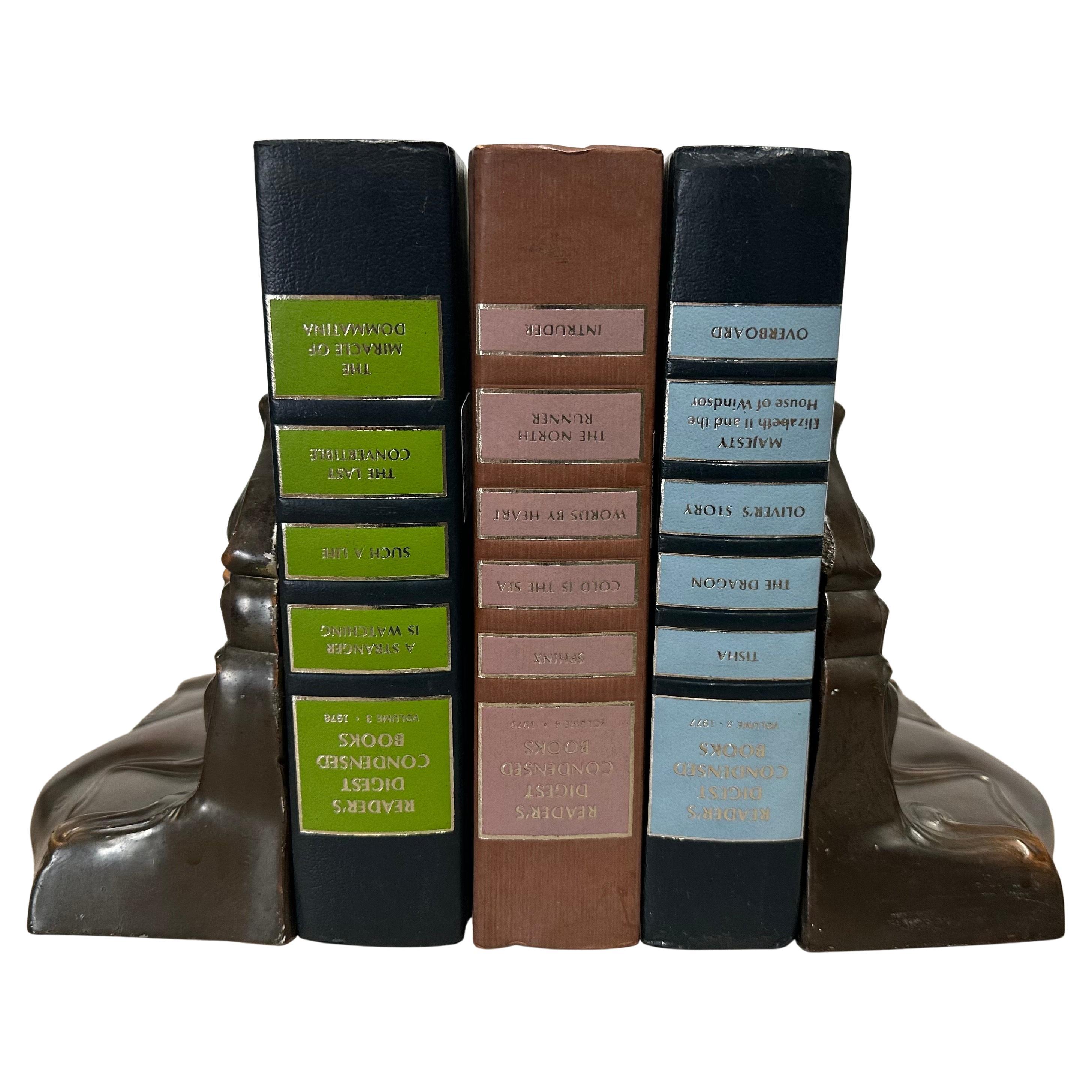 Coppia di fermalibri antichi in stile Art Nouveau 