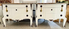 Pair of Antique Maison Jansen French Commodes With Original Marble Tops