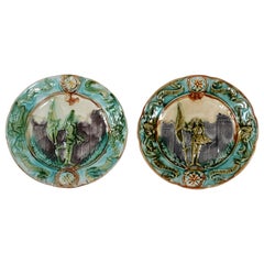 Pair of Antique Majolica Plates, circa 1900