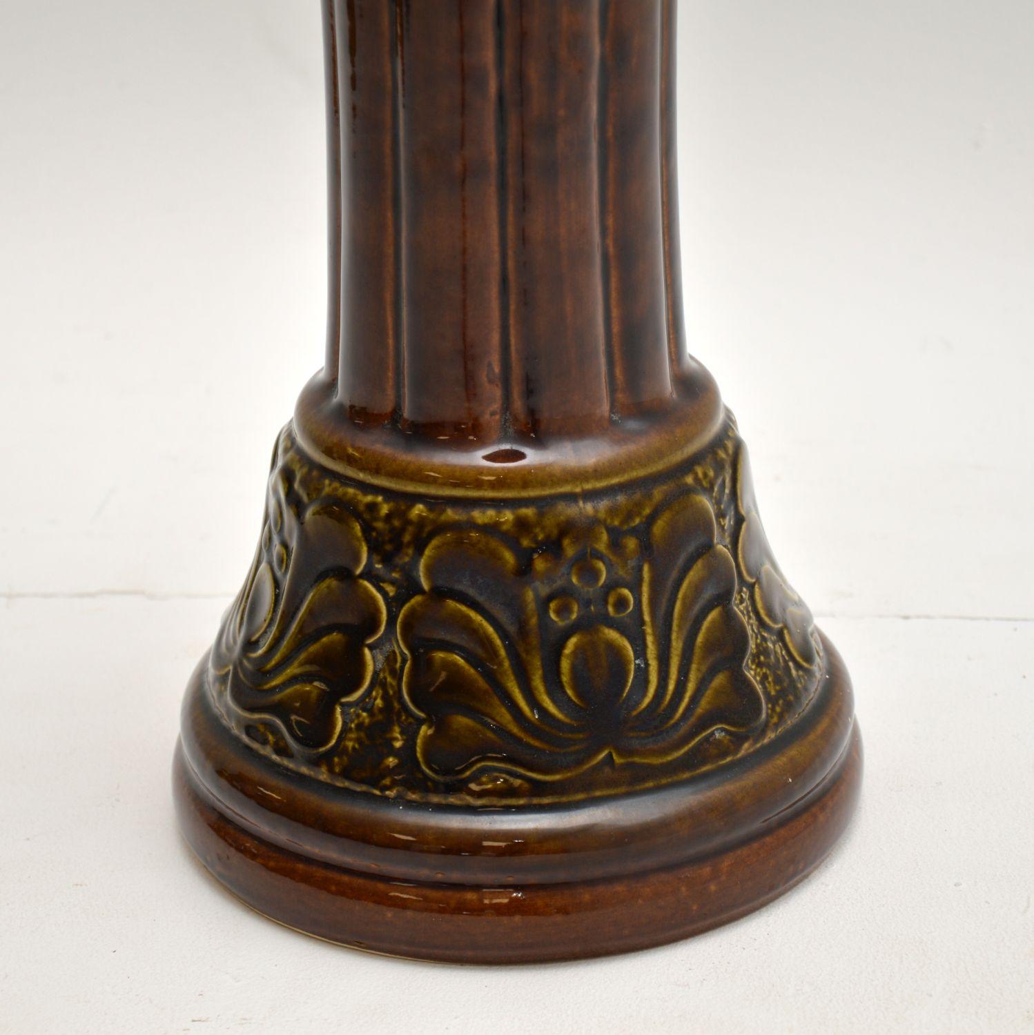 Pair of Antique Majolica Porcelain Plant Stands 1