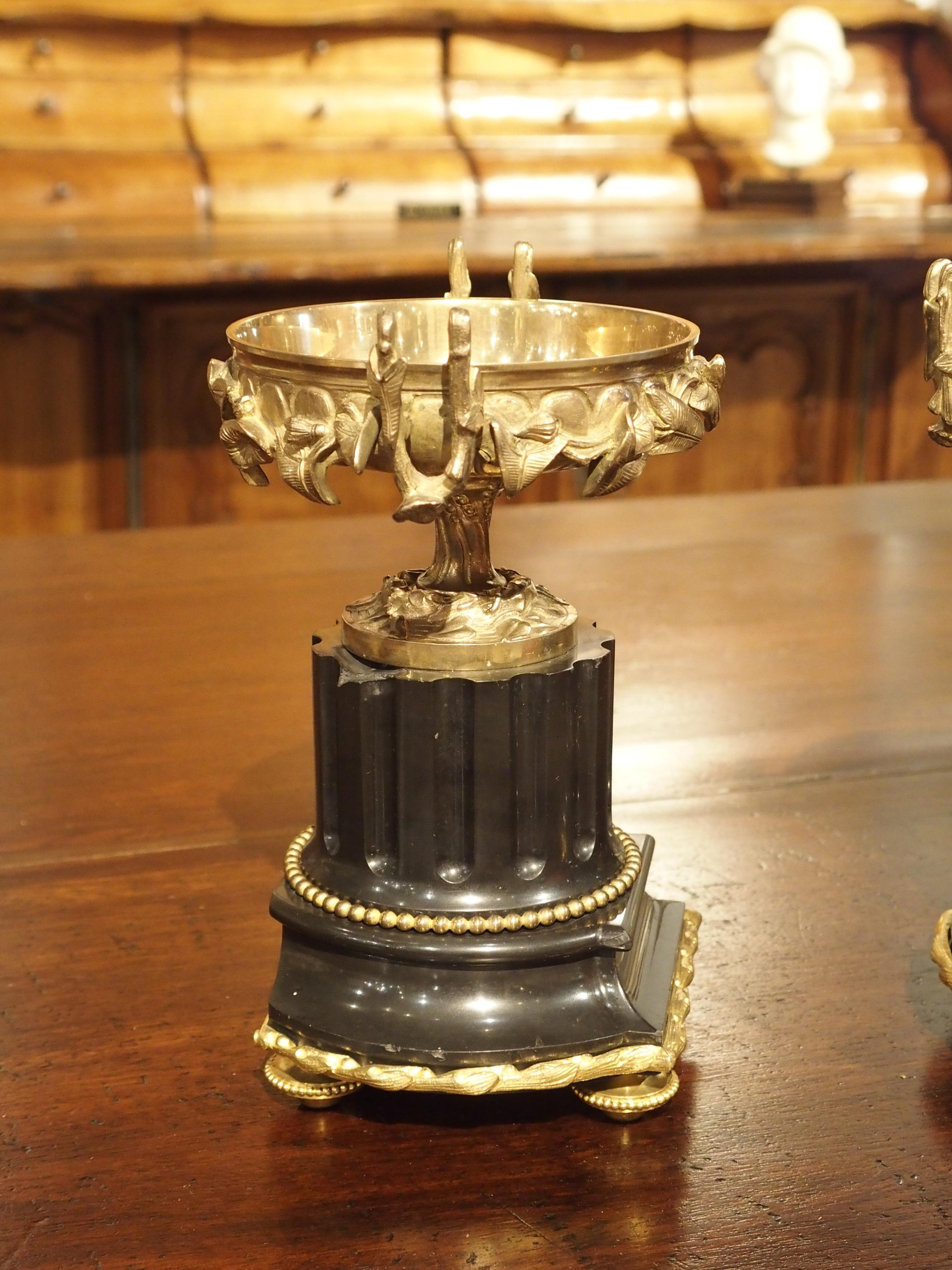 Pair of Antique Marble and Gilt Bronze Tazzas from France, circa 1870 5