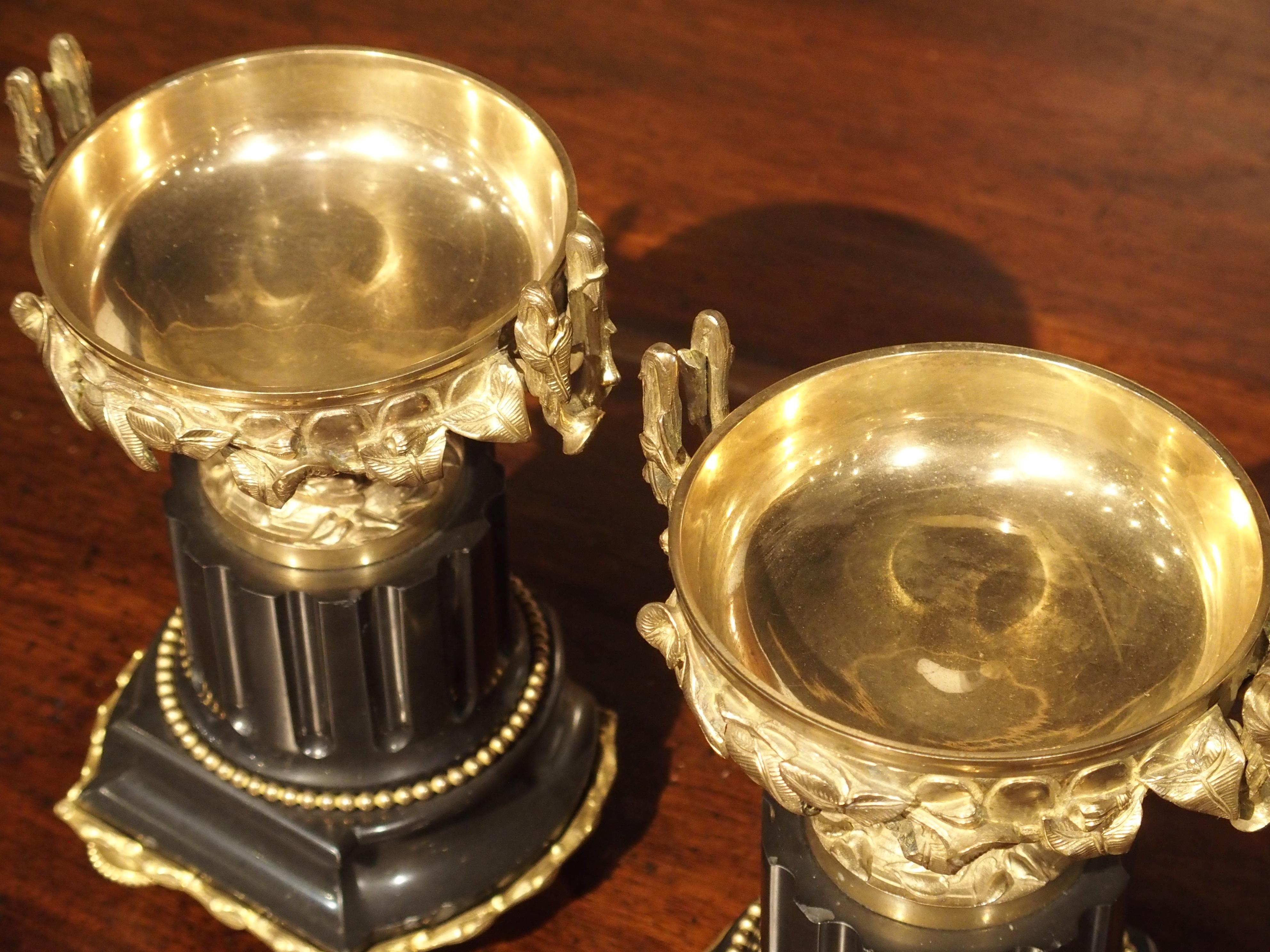 Pair of Antique Marble and Gilt Bronze Tazzas from France, circa 1870 1