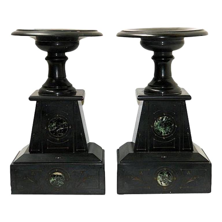 Pair of Antique Marble Garnitures For Sale