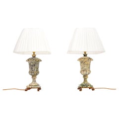 Pair of Antique Marble Table Lamps