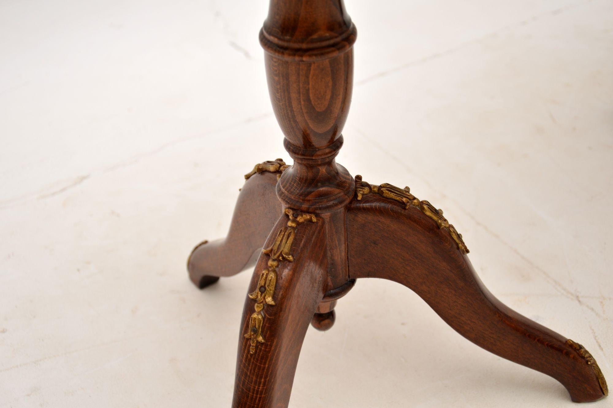 Brass Pair of Antique Marble Top Wine Tables