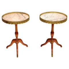 Pair of Antique Marble Top Wine Tables