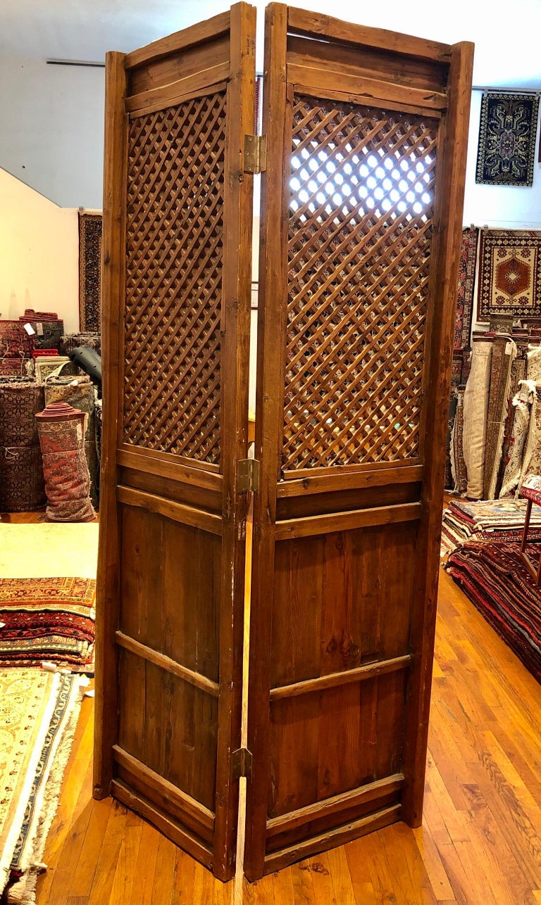 Pair of Antique Massive Tall Rustic Doors Wall Panels Room ...