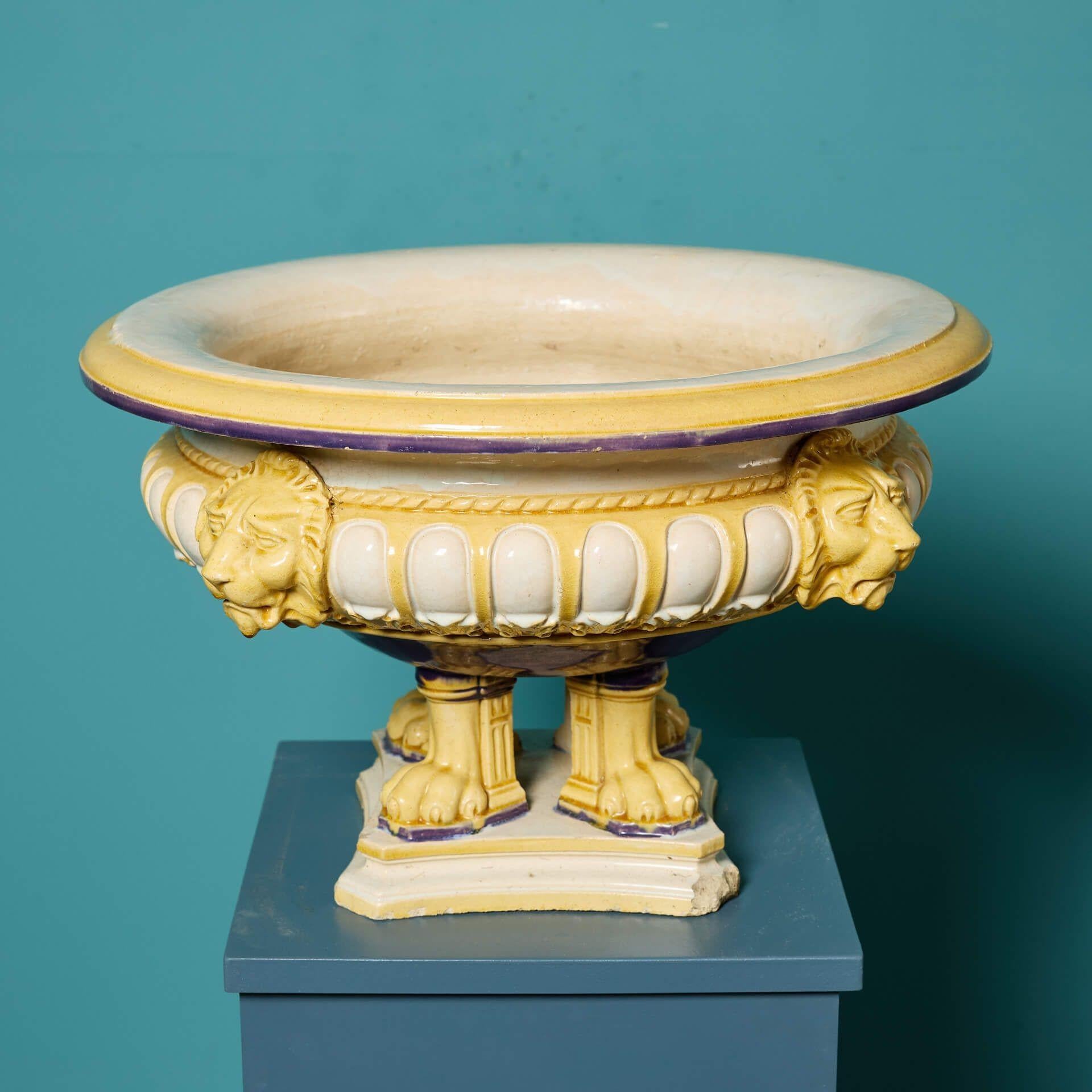 Pair of Antique Maw & Co Glazed Jardinieres For Sale 2