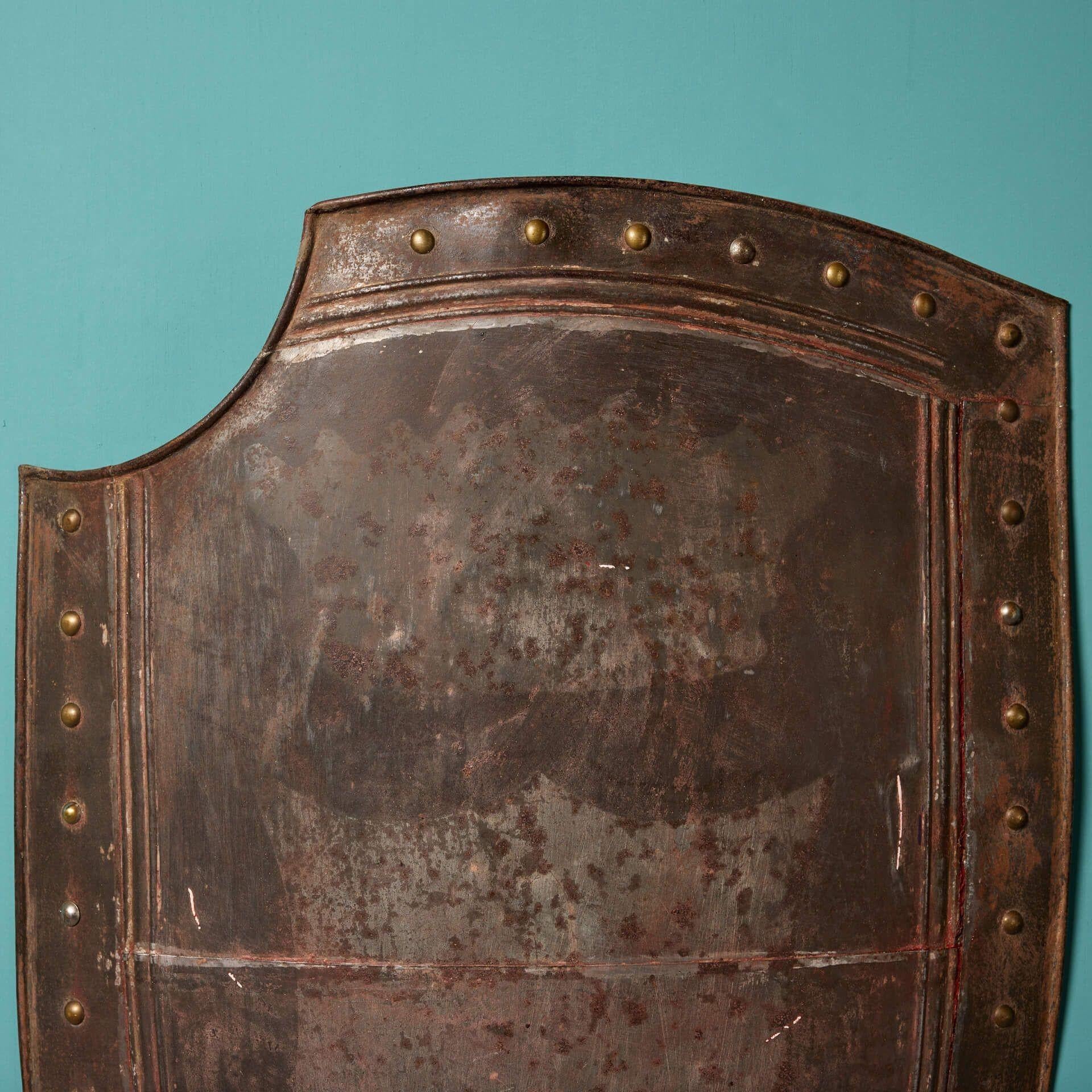 Metal Pair of Antique Medieval Shields For Sale