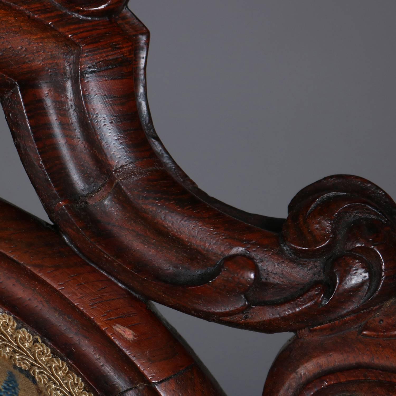 Pair of Antique Meeks School Victorian Carved Rosewood Side Chairs, circa 1880 10