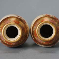 Pair of Antique Meiji Japanese Satsuma Vases, 19th Century