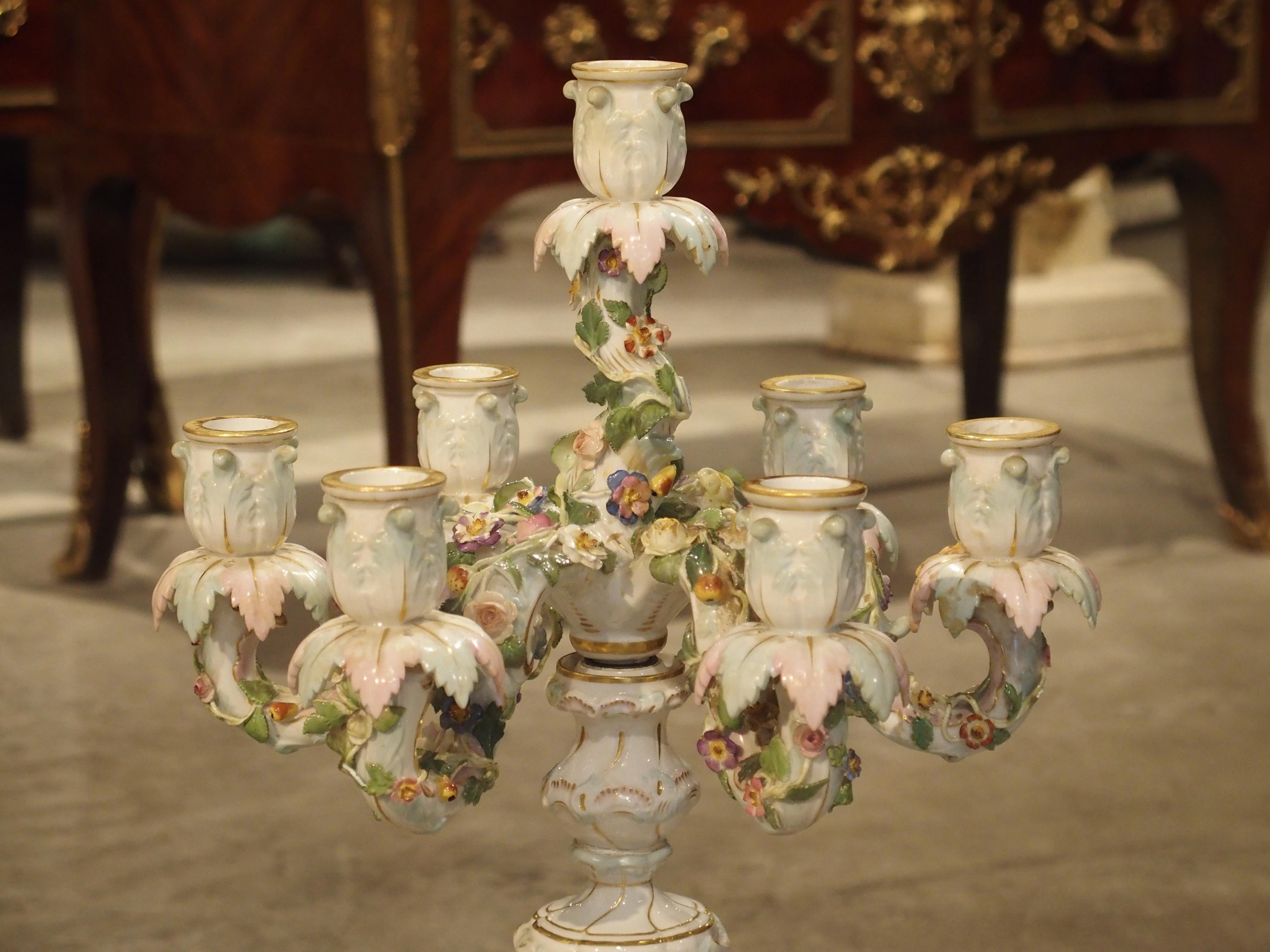 Pair of Antique Meissen Candelabras, Germany, circa 1910 For Sale 5