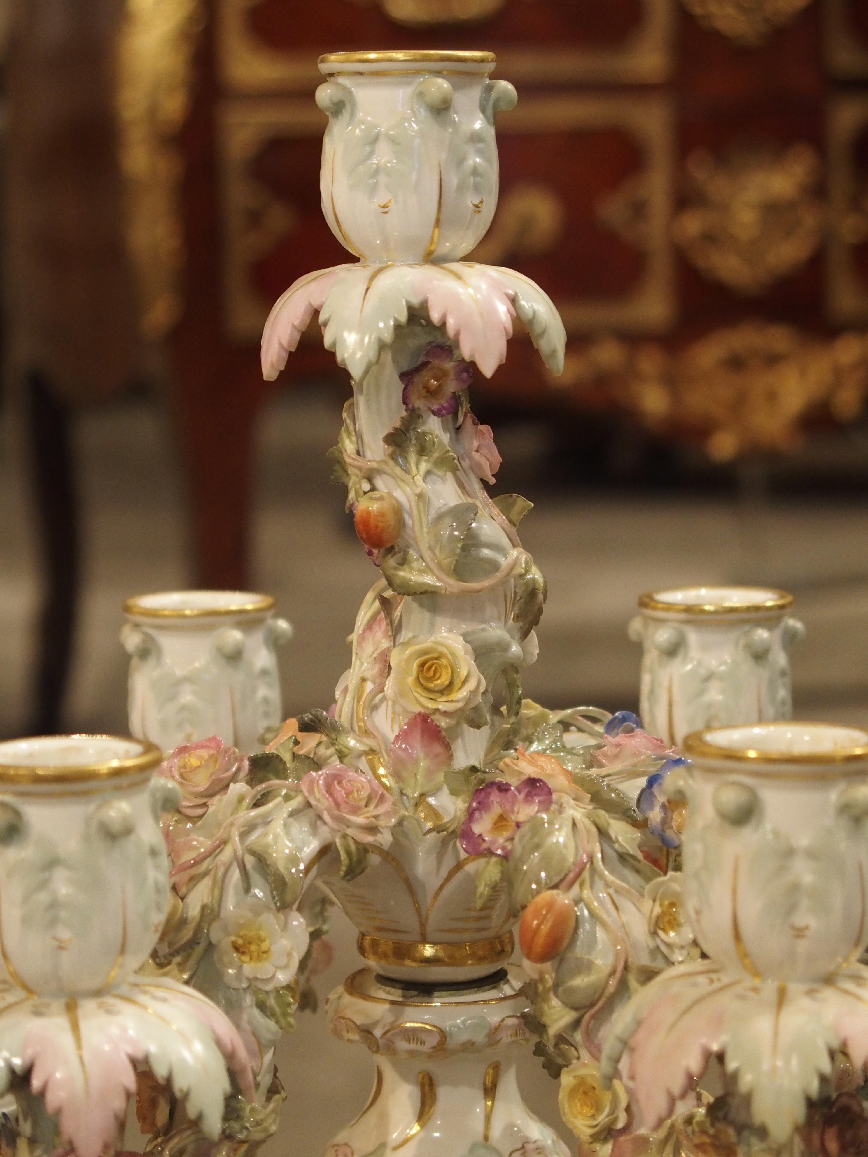 Pair of Antique Meissen Candelabras, Germany, circa 1910 For Sale 8