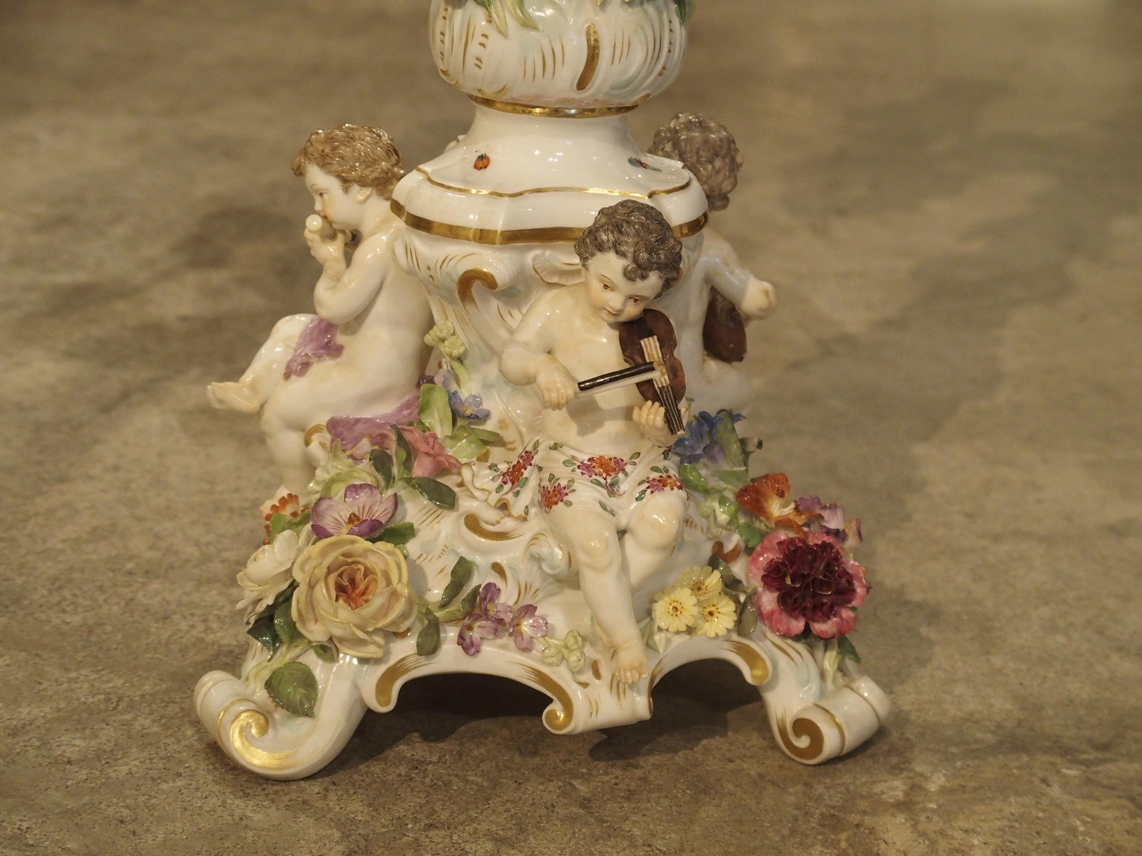 Pair of Antique Meissen Candelabras, Germany, circa 1910 For Sale 9