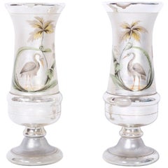Pair of Antique Mercury Glass Vases