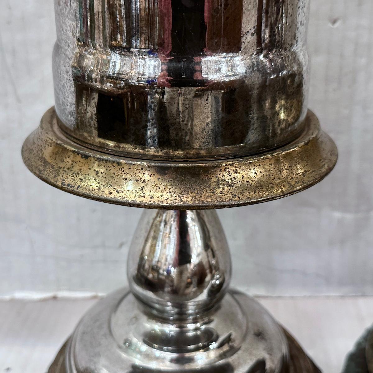 Pareja de lámparas de mesa antiguas de mercurio en venta 2