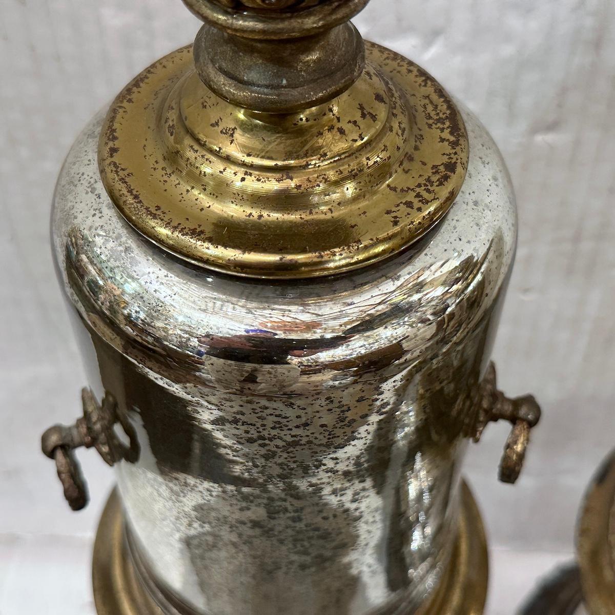 Pareja de lámparas de mesa antiguas de mercurio en venta 3