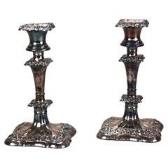 Pair of Antique Meriden B. Co. Silver Plated Balustrade Candlesticks C1890
