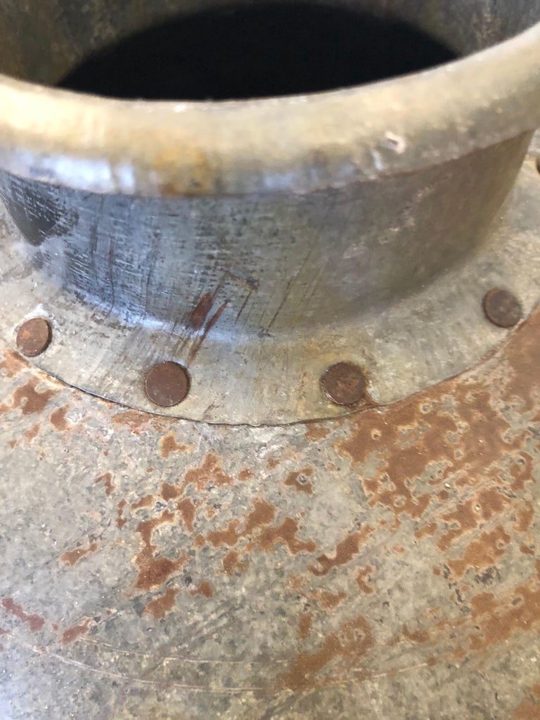 Pair of Antique Metal Water Jugs as Decorative Urns Planters at 1stDibs