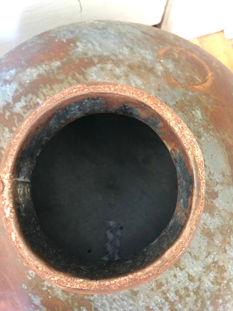 Pair of Antique Metal Water Jugs as Decorative Urns Planters at 1stDibs